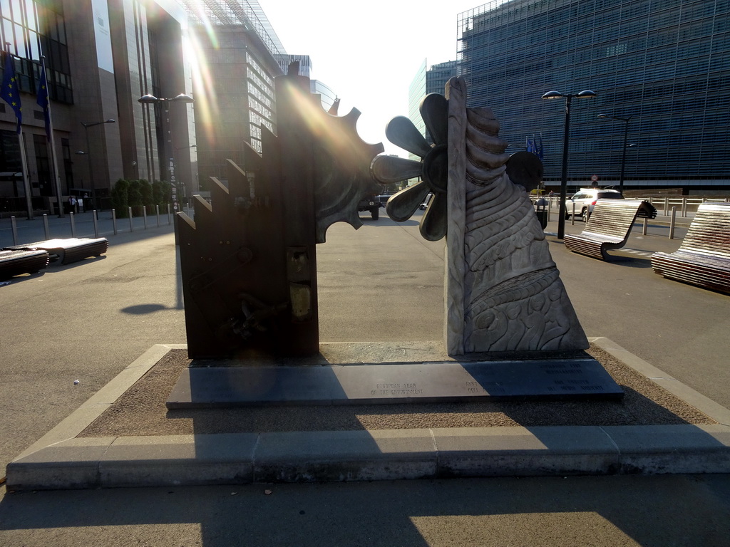 Piece of art for the European Year of the Environment, at the Schuman Roundabout