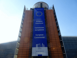 Facade of the Berlaymont building of the European Commission at the Schuman Roundabout