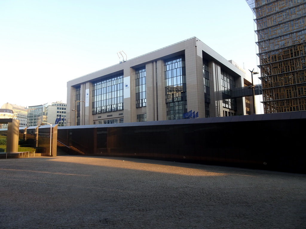 Front of the Justus Lipsius building of the European Commission at the Rue de la Loi street