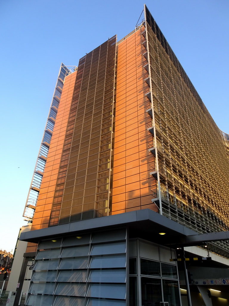 The northwest side of the Berlaymont building of the European Commission at the Boulevard Charlemagne