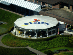 The European Tavern restaurant at the Mini-Europe miniature park, viewed from Level 7 of the Atomium