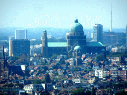The Basilique du Sacré-Coeur de Bruxelles church, viewed from Level 7 of the Atomium