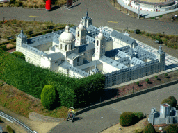 Scale model of the Royal Site of San Lorenzo de El Escorial at the Spain section of the Mini-Europe miniature park, viewed from Level 7 of the Atomium