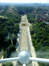 The Boulevard du Centenaire, the Place Louis Steens square and the city center, viewed from Level 7 of the Atomium
