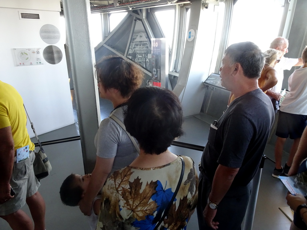 Miaomiao, Max and Miaomiao`s parents at Level 7 of the Atomium