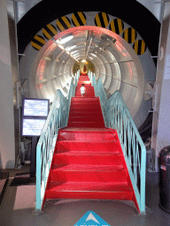 Max on the staircase from Level 4 to Level 5 of the Atomium
