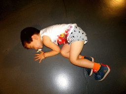 Max on the floor of Level 5 of the Atomium