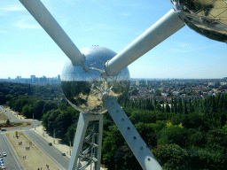 The Boulevard du Centenaire, the Place Louis Steens square and the Laeken Park, viewed from Level 6 of the Atomium