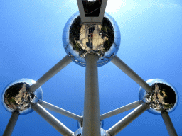 Spheres of the Atomium, viewed from just below