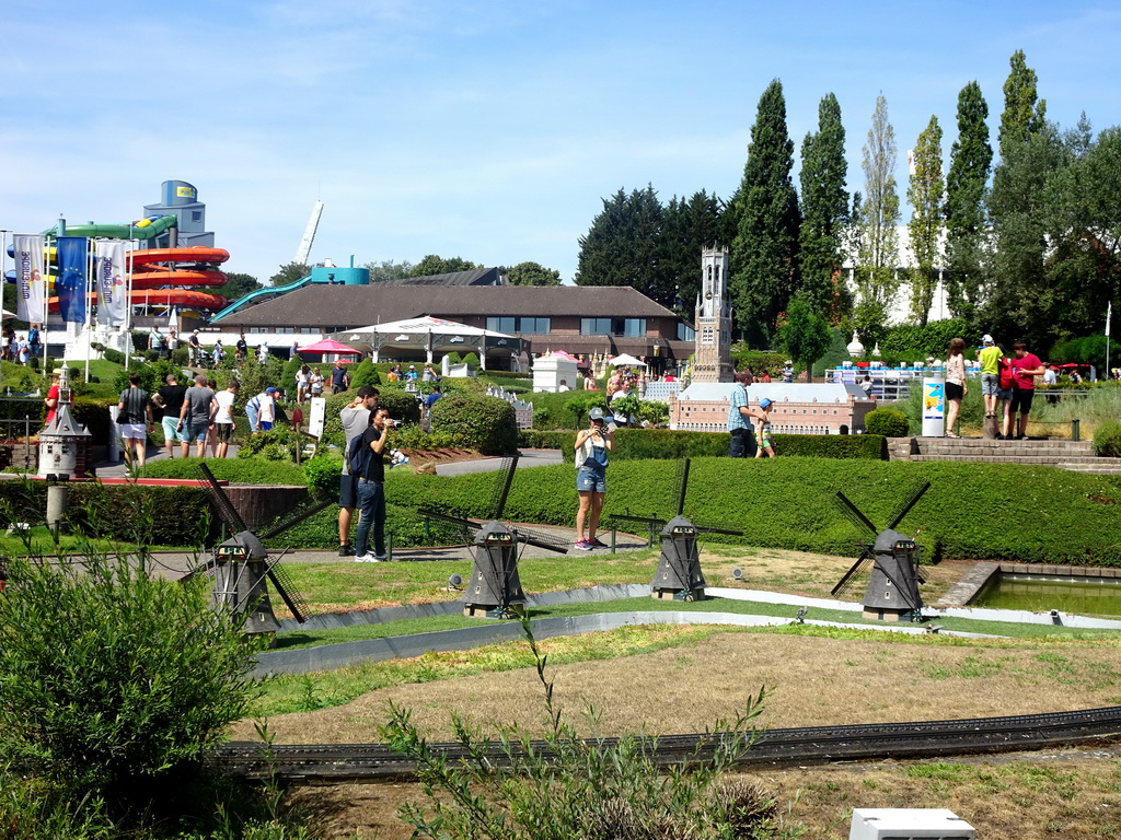 Scale models of the Windmills of Kinderdijk at the Netherlands section of the Mini-Europe miniature park