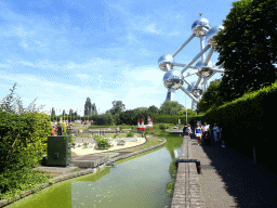 The southeast side of the Mini-Europe miniature park and the Atomium