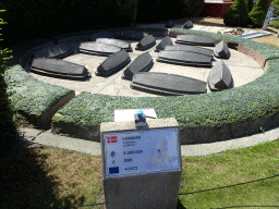 Scale models of the Longhouses of Trelleborg at the Denmark section of the Mini-Europe miniature park