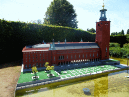 Scale model of the Stockholm City Hall at the Sweden section of the Mini-Europe miniature park