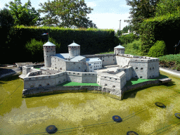 Scale model of the Olavinlinna castle of Savonlinna at the Finland section of the Mini-Europe miniature park