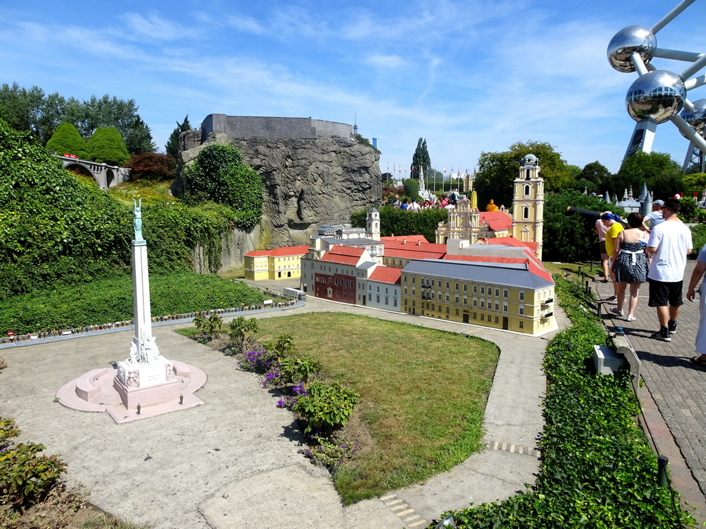 Scale models of the Monument of Freedom of Riga at the Latvia section and the University of Vilnius at the Lithuania section of the Mini-Europe miniature park