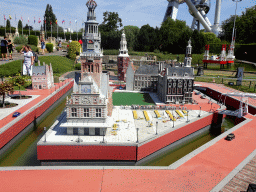 Scale models of the Waag building and Cheese Market of Alkmaar at the Netherlands section of the Mini-Europe miniature park