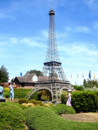 Scale model of the Eiffel Tower of Paris at the France section of the Mini-Europe miniature park