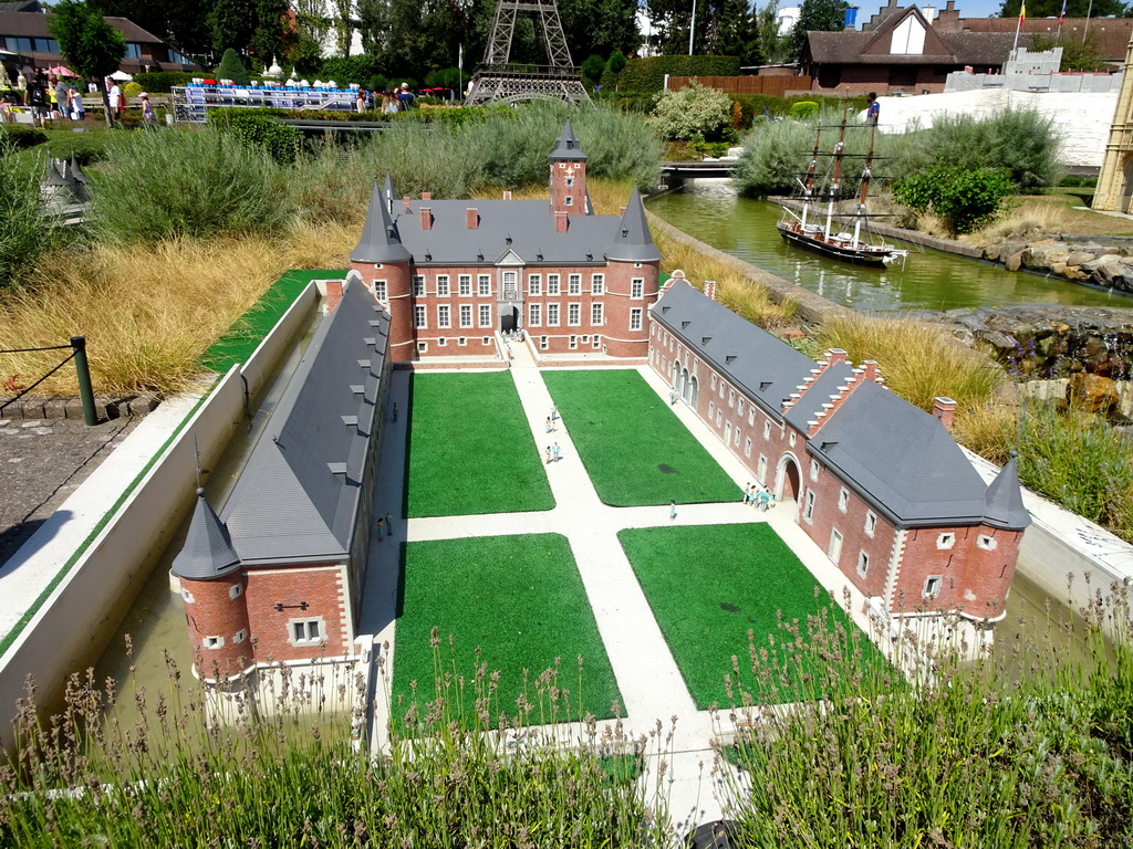 Scale model of the Alden Biesen Castle at the Belgium section of the Mini-Europe miniature park