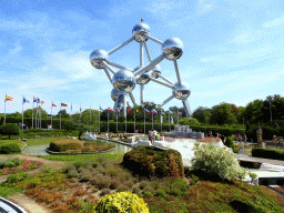 The northeast side of the Mini-Europe miniature park and the Atomium