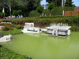 Scale models of the Cais da Ribiera quay of Porto and the Ocean Pavilion of Lisbon at the Portugal section of the Mini-Europe miniature park