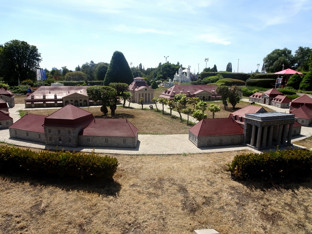 Scale model of the Royal Saltworks at Arc-et-Senans at the France section of the Mini-Europe miniature park