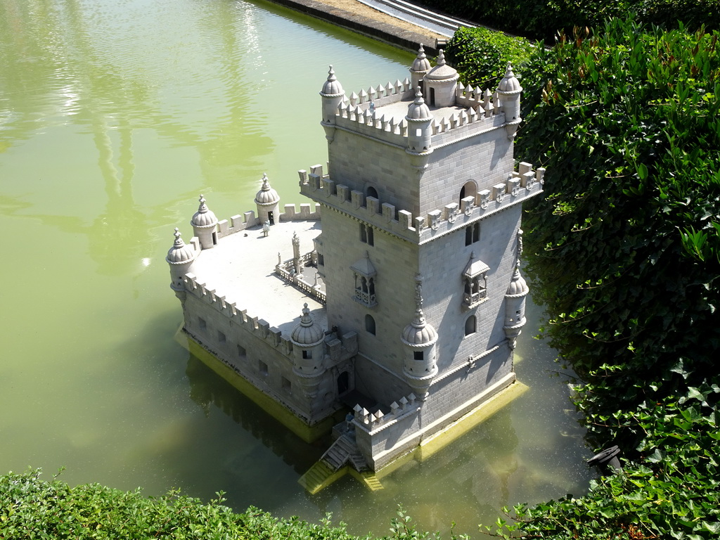 Scale model of the Torre de Belém tower of Lisbon at the Portugal section of the Mini-Europe miniature park