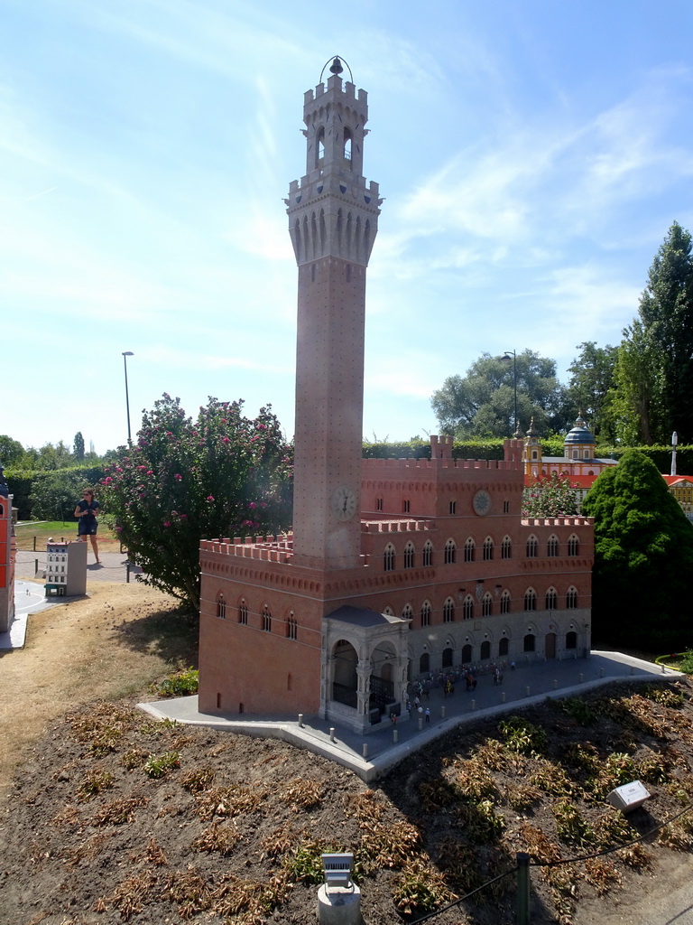 Scale model of the Palazzo Publico of Siena at the Italy section of the Mini-Europe miniature park