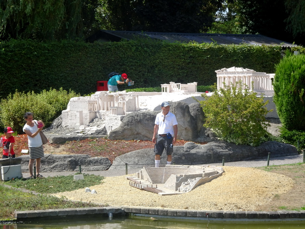 Scale models of the Acropolis of Athens at the Greece section and the Kourion Theatre at the Cyprus section of the Mini-Europe miniature park