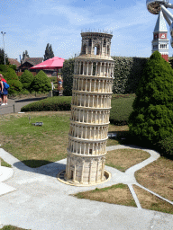 Scale model of the Leaning Tower of Pisa at the Italy section of the Mini-Europe miniature park