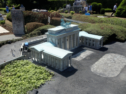 Scale model of the Brandenburger Tor gate of Berlin at the Germany section of the Mini-Europe miniature park