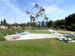 Scale model of an airport at the Mini-Europe miniature park and the Atomium