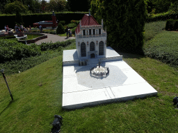 Scale model of the Artus Court with the Neptune Fountain of Gdansk at the Poland section of the Mini-Europe miniature park