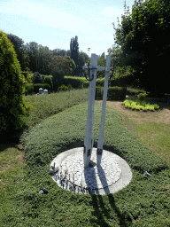 Scale model of the Monument to the Fallen Shipyard Workers 1970 of Gdansk at the Poland section of the Mini-Europe miniature park