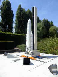 Scale model of the Ariane 5 space shuttle at the France section of the Mini-Europe miniature park