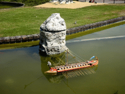 Scale model of an ancient ship at the Greece section of the Mini-Europe miniature park