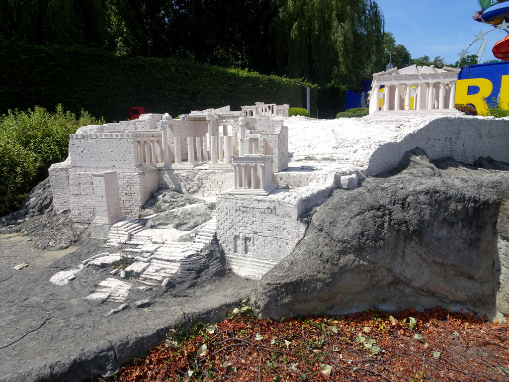 Scale model of the Acropolis of Athens at the Greece section of the Mini-Europe miniature park