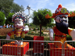 Chinese statues at the northeast side of the Mini-Europe miniature park and the Atomium