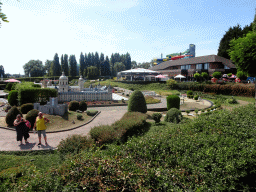 The European Tavern restaurant and scale models of the Guimarães Castle at the Portugal section and the Royal Site of San Lorenzo de El Escorial at the Spain section of the Mini-Europe miniature park