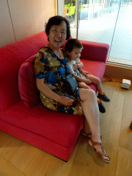 Max and Miaomiao`s mother in the lobby of the Thon Hotel EU
