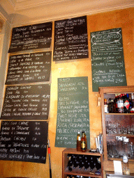 Menu of the Fin de Siècle restaurant