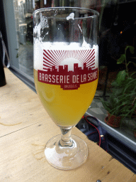 Beer from the Brasserie de la Senne at the terrace of the Fin de Siècle restaurant