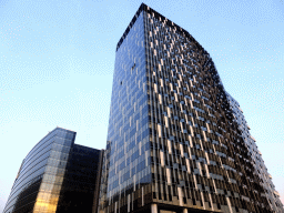 The Charlemagne building of the European Commission at the Rue de la Loi street, at sunset