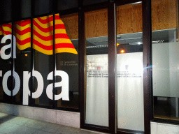 Front of the Delegation of the Government of Catalonia to the European Union at the Rue de la Loi street, by night