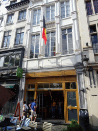 Front of the EXKi restaurant at the Place de l`Agora square