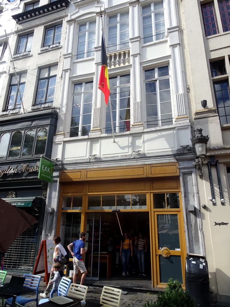 Front of the EXKi restaurant at the Place de l`Agora square