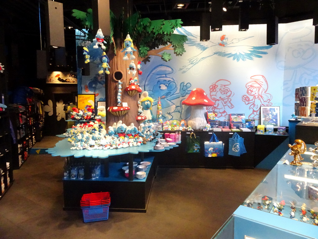 Interior of the Smurf Store at the Rue du Marché Aux Herbes street