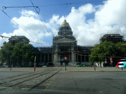 The Place Poelaert square and the Law Courts of Brussels, viewed from the car