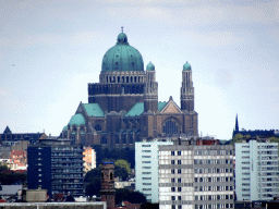 The city center with the Basilique du Sacré-Coeur de Bruxelles church, viewed from the Place Poelaert square