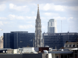 The city center with the tower of the Town Hall, viewed from the Place Poelaert square