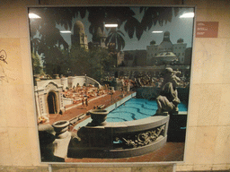 Picture of the Gellert Bath, in a pedestrian tunnel